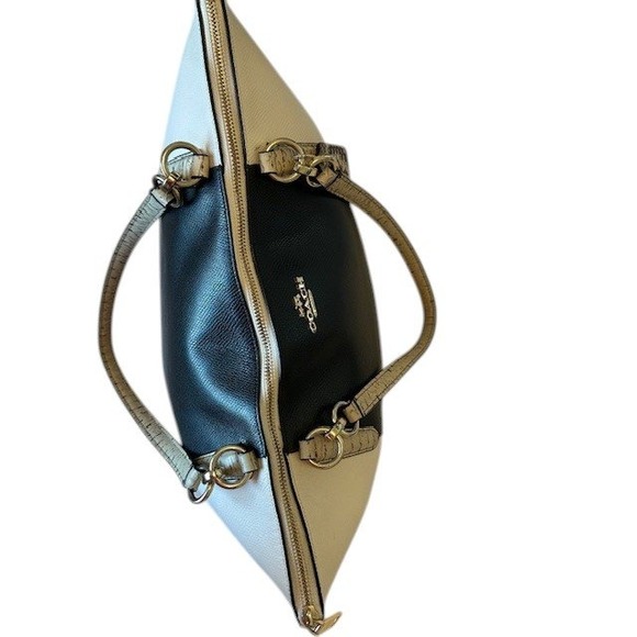 Authentic‎ Coach Ava Tote Large Black & Cream with Python Embossed Details - Picture 5 of 16